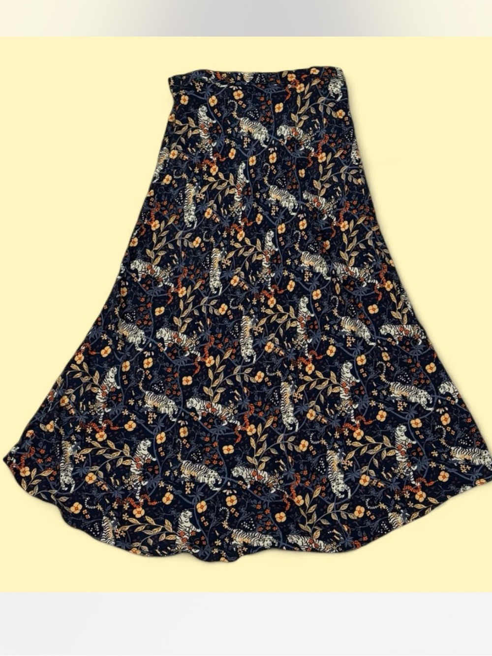 Urban Outfitters Tiger Floral Maxi Skirt Navy Size Small Whimsygoth Boho